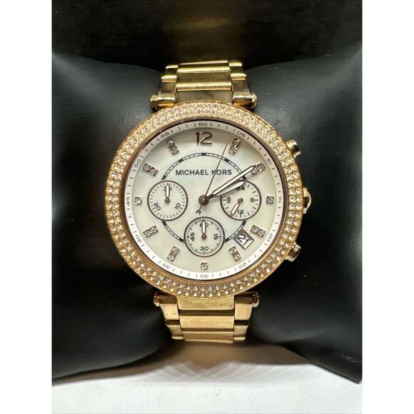 Michael Kors Parker MK5491 Women's Gold Stainless Steel Analog Dial Watch JNA203 - Picture 1 of 11